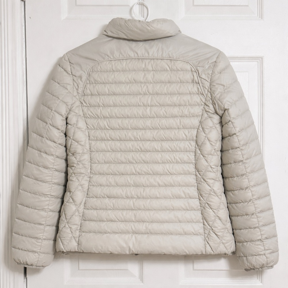 Michael Kors Packable Down Puffer Jacket Women’s L Beige Lightweight Zip - Picture 3 of 10